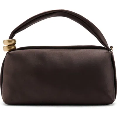 Mango Satin Top Handle Bag In Brown