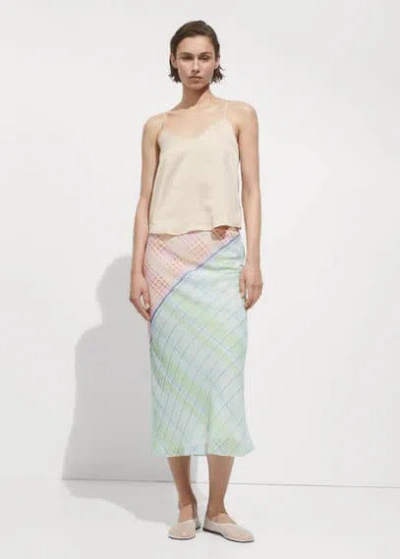 Mango Satin Top With Straps Off White