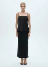 Mango Satin Top With Thin Straps Black