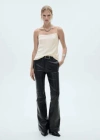 Mango Satin Top With Thin Straps Off White