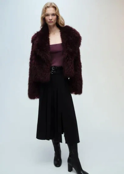 Mango Satin Top With Thin Straps Wine