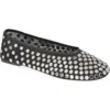 Mango Savoir Studded Mesh Flat In Black