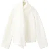 Mango Scarf Sweater In White