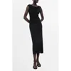 Mango Scoop Back Midi Dress In Black