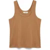 Mango Scoop Neck Cotton Tank In Brown