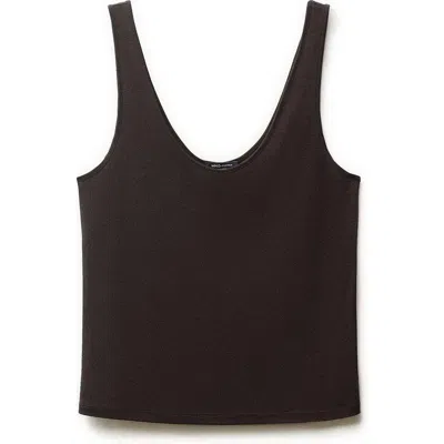 Mango Scoop Neck Tank Top In Black
