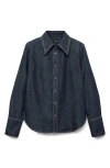 Mango Seam Denim Shirt In Blue