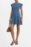 Mango Seam Detail Flare Denim Dress In Multi
