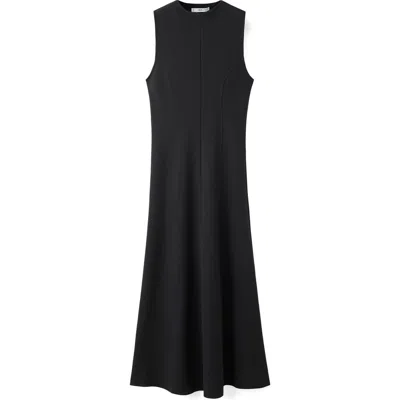 Mango Seam Detail Sleeveless Dress In Black