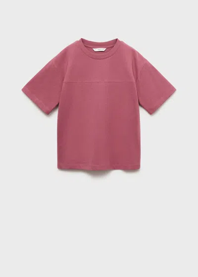 Mango Kids' Seam Detail T-shirt Wine