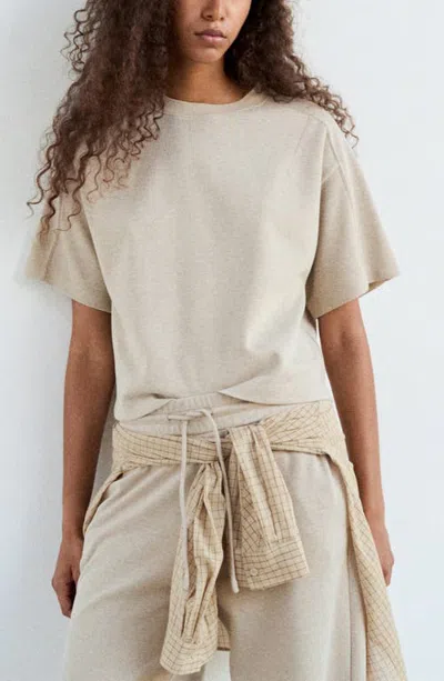 Mango Seam Detail T-shirt In White