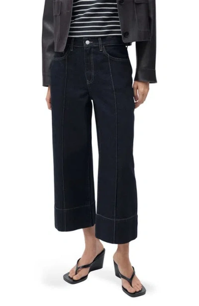 Mango Seamed Crop Wide Leg Jeans