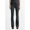 Mango Seamed Flare Leg Pants In Grey