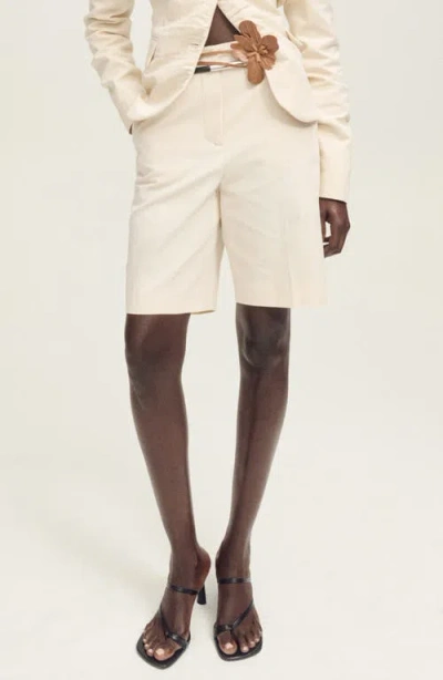 Mango Seamless Cotton & Linen Bermuda Shorts