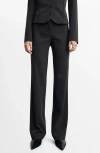 Mango Seamless Straight Suit Pants In Black