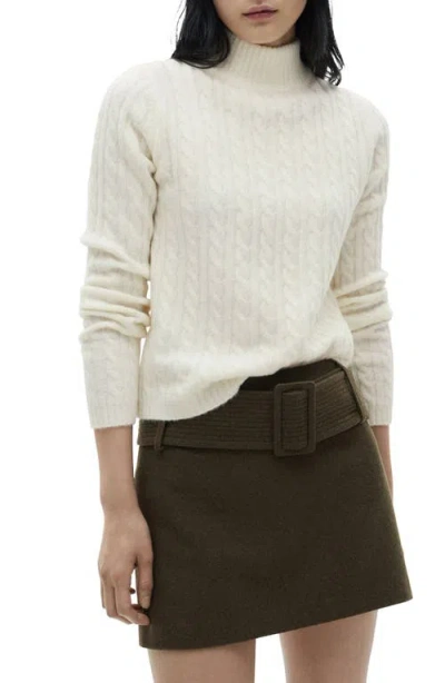Mango Seedsper Cable Stitch Sweater In Ecru