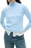 Mango Seedsper Cable Stitch Sweater In Sky Blue