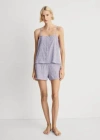 Mango Seersucker Stripe Cotton Pajama Set Lilac In Lilac