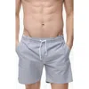 Mango Seersucker Swim Trunks In Dark Navy