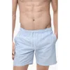 Mango Seersucker Swim Trunks In Sky Blue