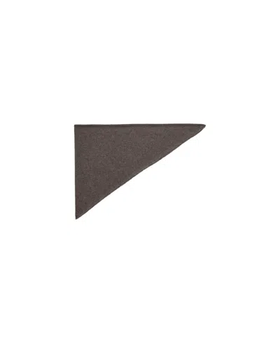 Mango Selection Cashmere/wool-blend Triangular Knit Wrap Scarf, 18.50" W X 57.09" L In Brown