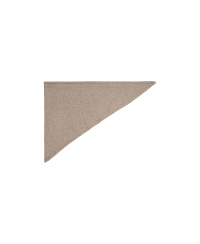 Mango Selection Cashmere/wool-blend Triangular Knit Wrap Scarf, 18.50" W X 57.09" L In Neutral
