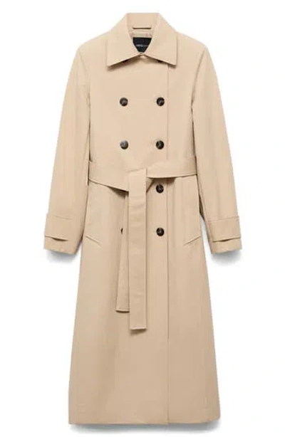 Mango Selection Classic Cotton Trench Coat In Neutral