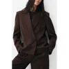 Mango Cris Capsule Pleat Front Tailored Pants In Brown