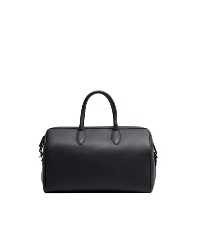 Mango Selection Double-handle Leather Work Satchel In Blue