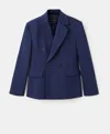 Mango Double Breasted Suit Blazer In Blue