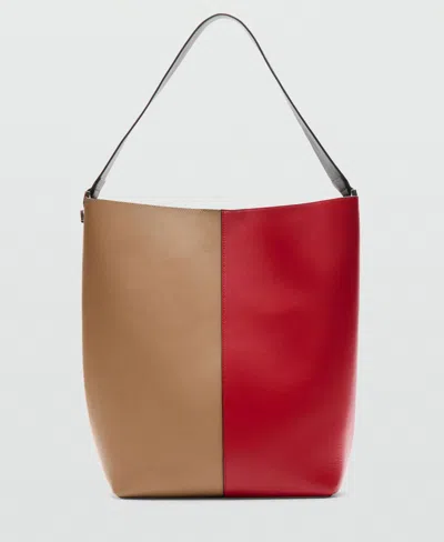 Mango Selection  Women's Leather Bucket Bag In Red