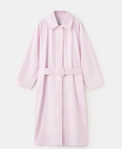 Mango Selection  Women's Long Belted Trench Coat In Pink