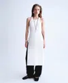 Mango Open Back Satin Top In White
