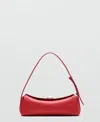 Mango Leather Shoulder Bag In Red