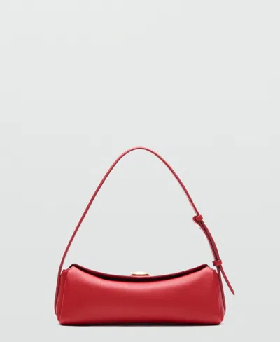 Mango Leather Shoulder Bag In Red