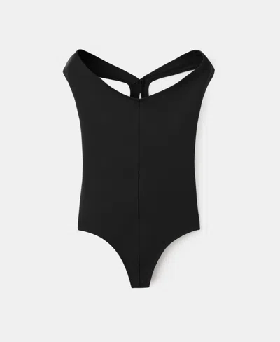 Mango Selection  Women's Open Back Fitted Bodysuit In Black
