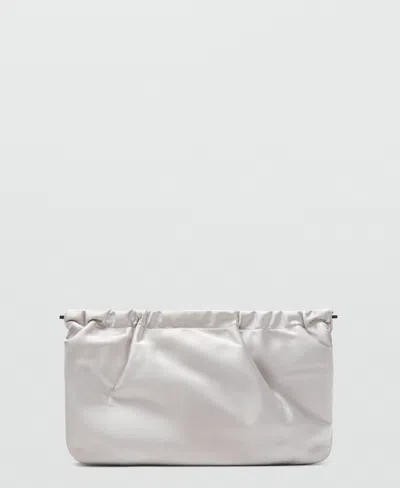 Mango Selection  Women's Satin Handbag In White