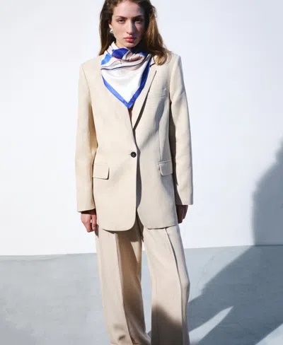 Mango Selection  Women's Straight Mid-rise Suit Pants In White