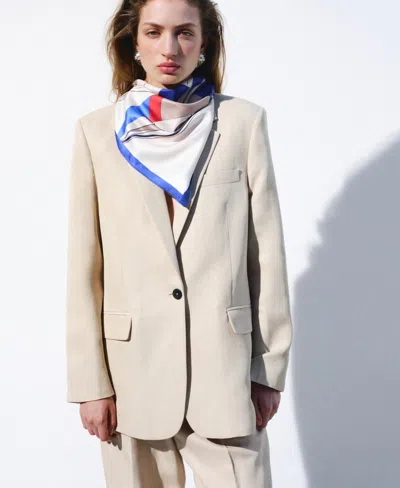 Mango Selection  Women's Straight-fit Suit Blazer In Sand