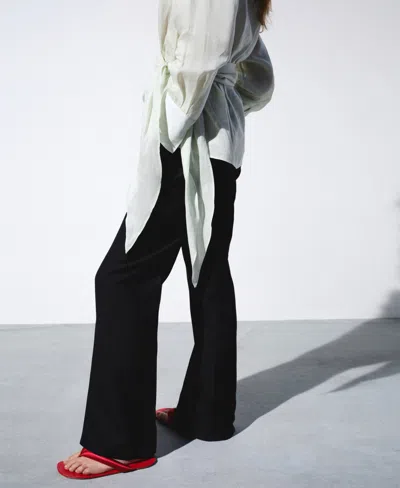 Mango Straight-fit Suit Pants In Black