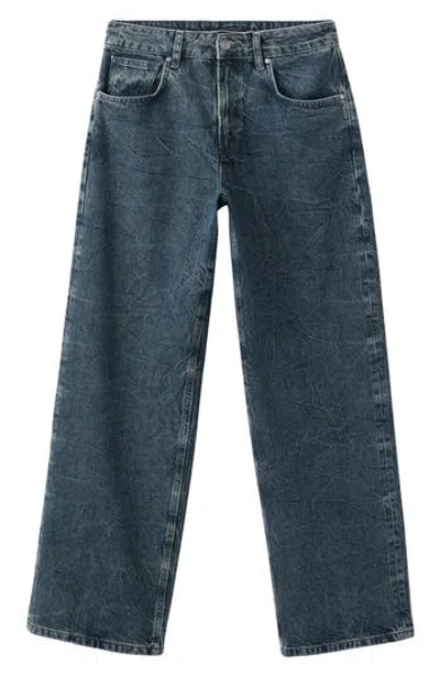 Mango Selection Mid Rise Straight Leg Jeans In Blue