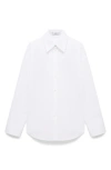 Mango Selection Oversize Organic Cotton Poplin Button-up Shirt In White