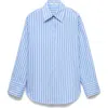 Mango Selection Oversize Stripe Cotton Button-up Shirt In Blue