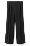Mango Selection Pleat Front Straight Leg Pants In Black