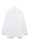 Mango Selection Split Back Cotton Poplin Button-up Shirt In White