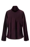 Mango Selection Turtleneck Satin Top In Purple