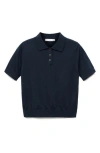Mango Selection Wool Sweater Polo In Blue