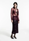 Mango Semi-transparent Blouse With Pockets Burgundy In Burgundy