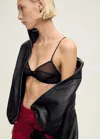 Mango Semi-transparent Bra With Seam Detail Black In Black