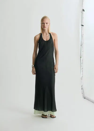 Mango Robe Combinée Semi-transparente Noir - Femme - Xl -